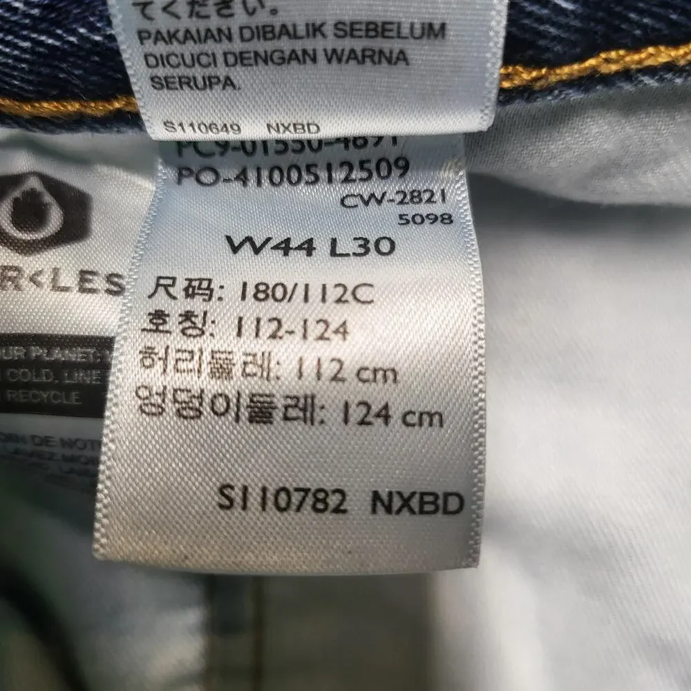 Levi's 550 Jeans Mens 44x30 Blue Straight Relaxed Denim Medium Wash Pockets